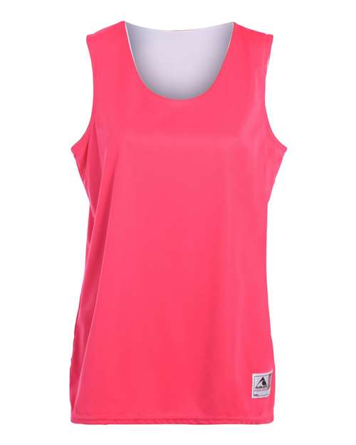 Women's Reversible Wicking Tank Top - Power Pink/ White Front