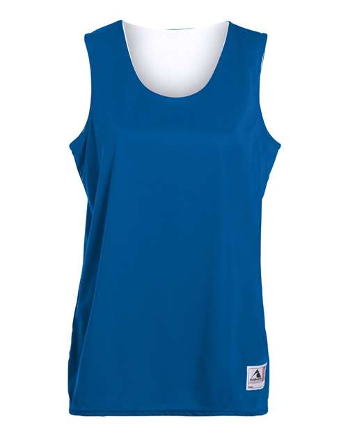 Women's Reversible Wicking Tank Top - Royal/ White Front