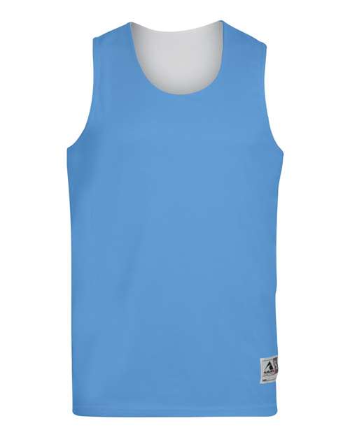 Unisex Reversible Wicking Tank Top - Columbia Blue/ White Front