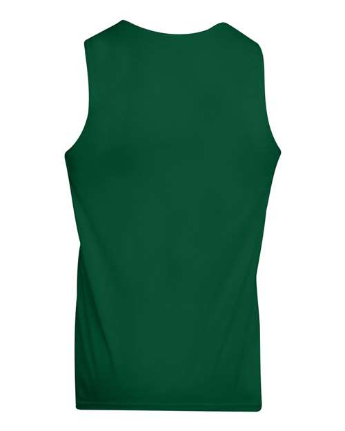 Unisex Reversible Wicking Tank Top - Dark Green/ White Back