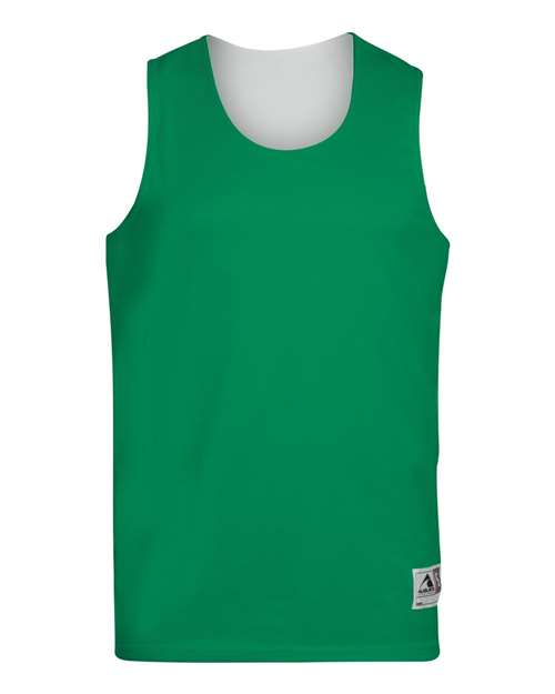 Unisex Reversible Wicking Tank Top - Kelly/ White Front