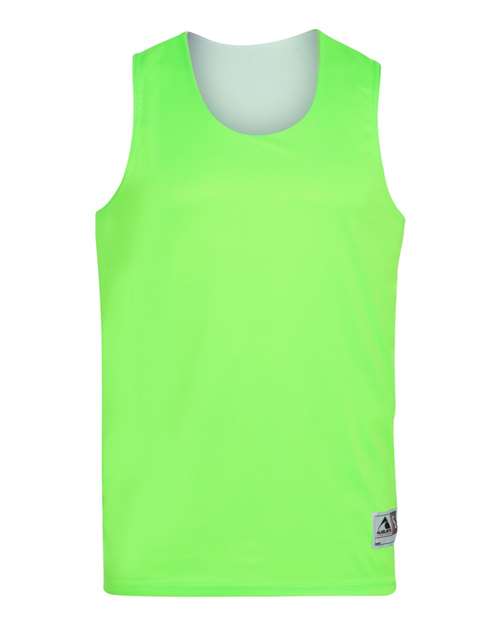Unisex Reversible Wicking Tank Top - Lime/ White Front