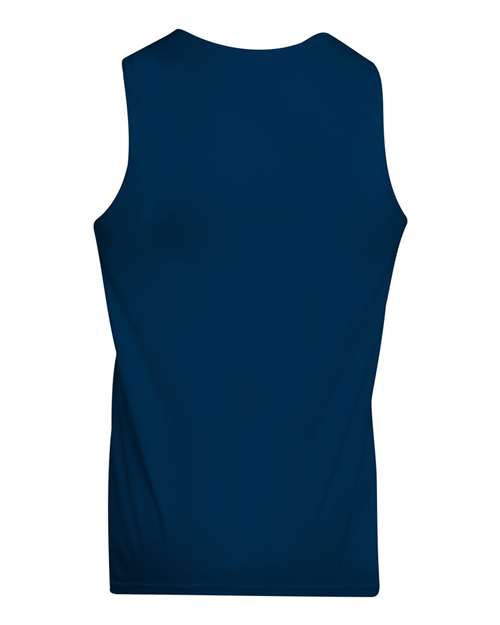 Unisex Reversible Wicking Tank Top - Navy/ White Back