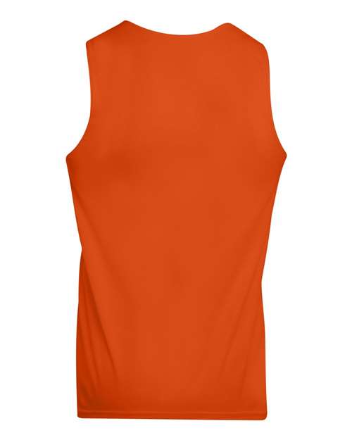 Unisex Reversible Wicking Tank Top - Orange/ White Back