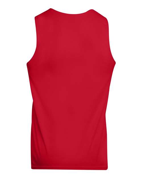 Unisex Reversible Wicking Tank Top - Red/ White Back