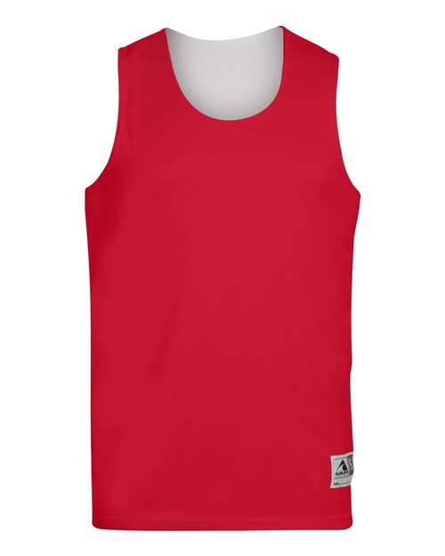 Unisex Reversible Wicking Tank Top - Red/ White Front