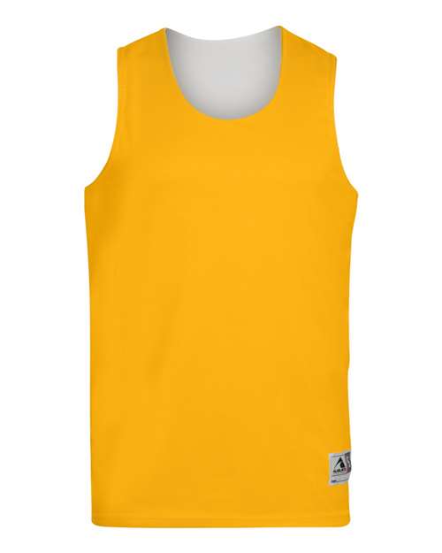 Youth Reversible Wicking Tank Top - Gold/ White Front