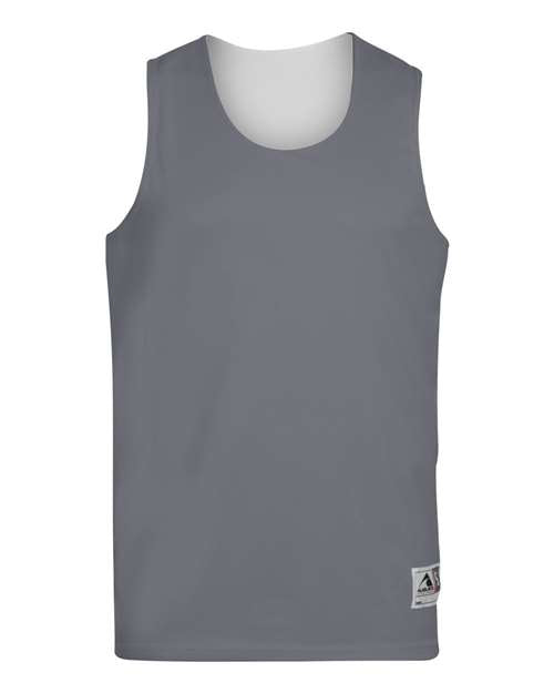 Youth Reversible Wicking Tank Top - Graphite/ White Front