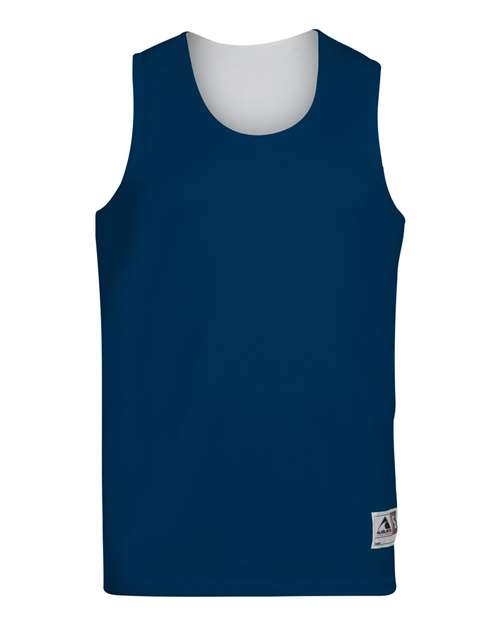 Youth Reversible Wicking Tank Top - Navy/ White Front