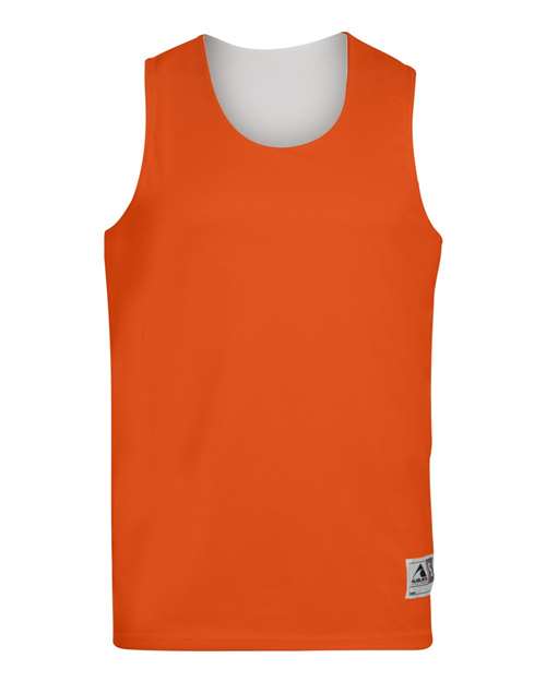 Youth Reversible Wicking Tank Top - Orange/ White Front