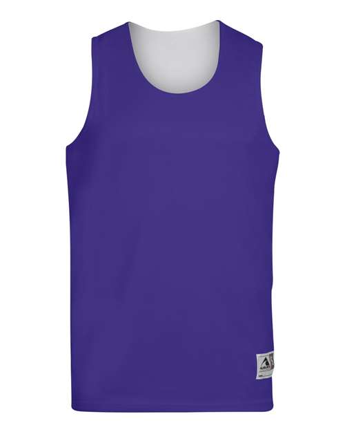 Youth Reversible Wicking Tank Top - Purple/ White Front
