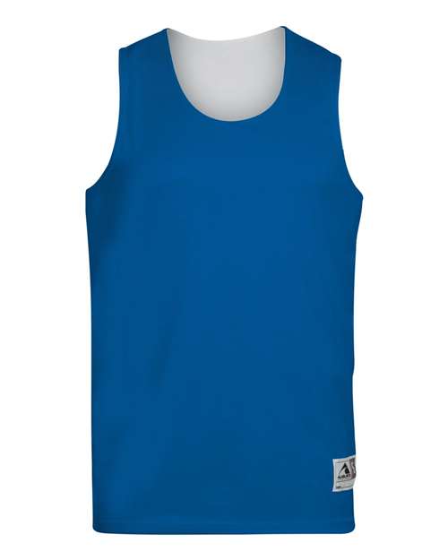 Youth Reversible Wicking Tank Top - Royal/ White Front