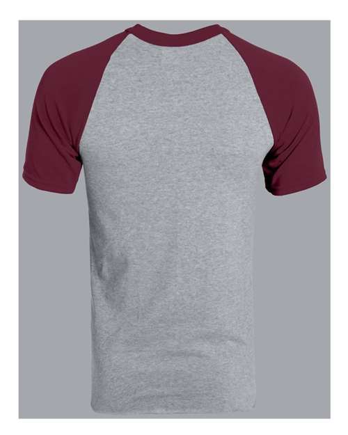 Unisex Raglan Baseball Jersey - Athletic Heather/ Maroon Back