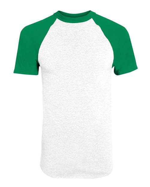 Unisex Raglan Baseball Jersey - White/ Kelly Front