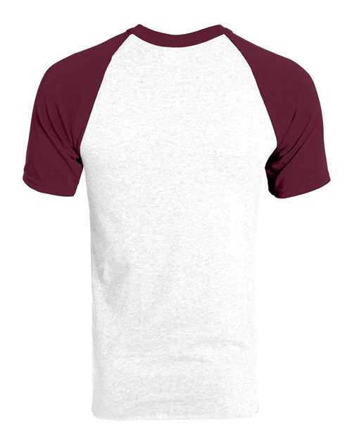 Unisex Raglan Baseball Jersey - White/ Maroon Back
