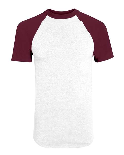 Unisex Raglan Baseball Jersey - White/ Maroon Front