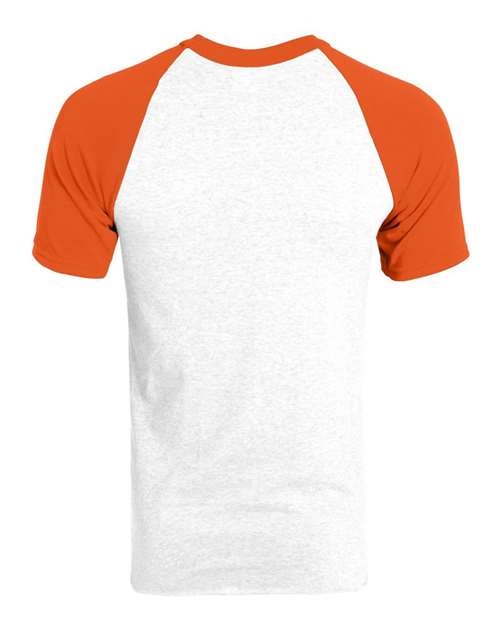 Unisex Raglan Baseball Jersey - White/ Orange Back