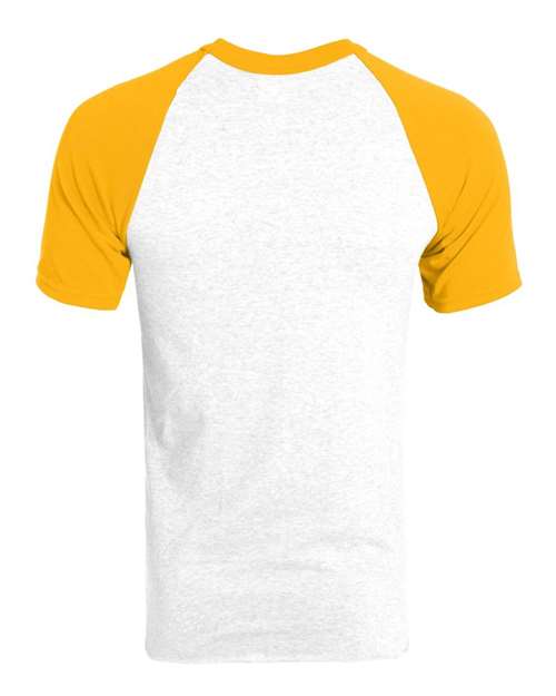 Youth Raglan Baseball Jersey - White/ Gold Back