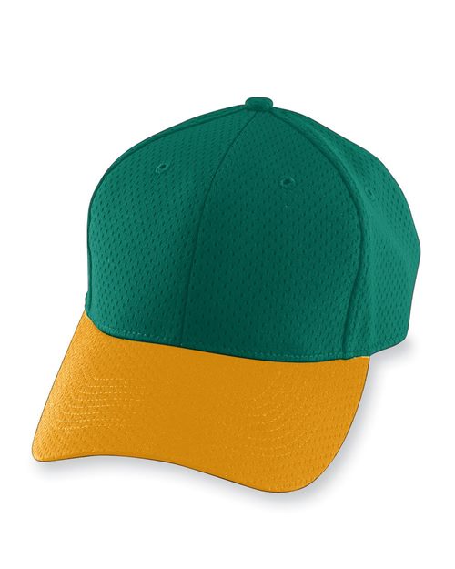 Youth Athletic Mesh Cap - Black Front