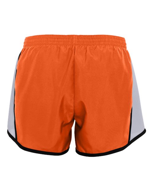 Women's Pulse Team Running Shorts - Orange/ White/ Black Back
