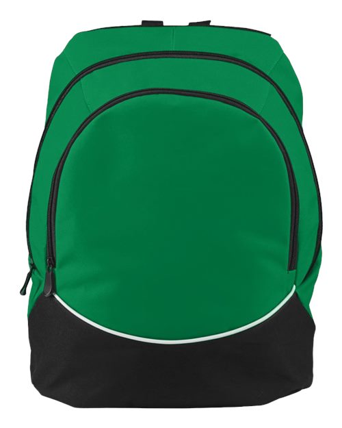 Tri-Color Backpack - Kelly/ Black/ White Front
