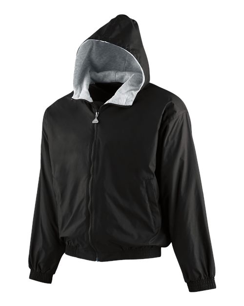 Youth Hooded Taffeta Jacket - Black Front