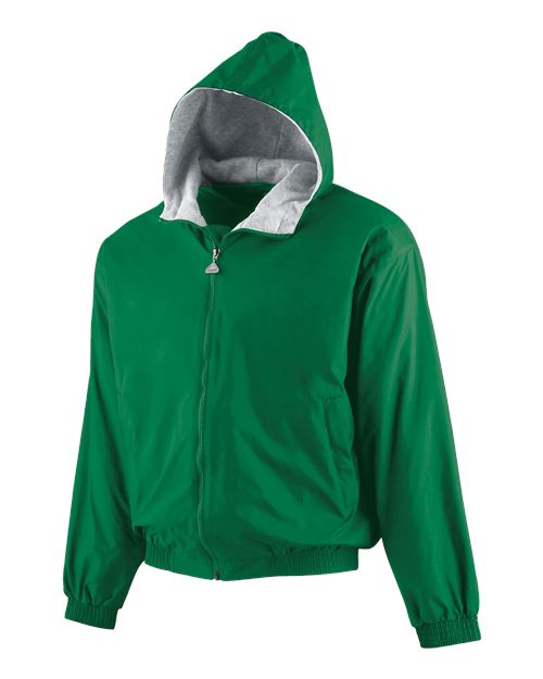 Youth Hooded Taffeta Jacket - Kelly Front