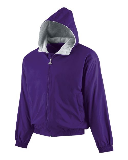 Youth Hooded Taffeta Jacket - Purple Front