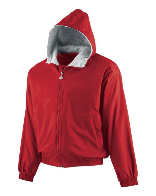 Youth Hooded Taffeta Jacket - Red Front