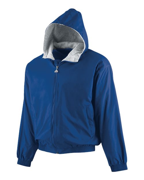Youth Hooded Taffeta Jacket - Royal Front