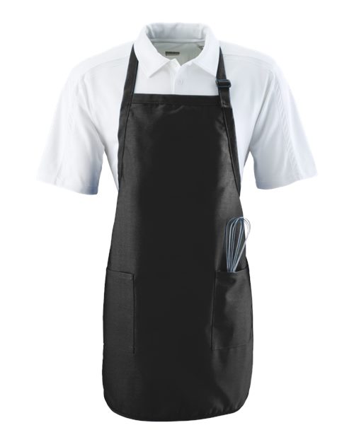 Full Length Apron with Pockets - Black Front