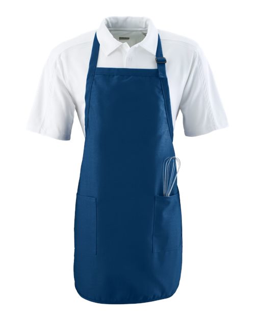 Full Length Apron with Pockets - Navy Front