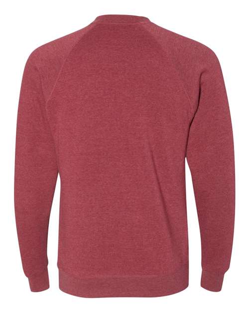 Unisex Special Blend Raglan Crewneck Sweatshirt - Crimson Back