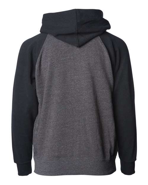 Youth Lightweight Special Blend Raglan Zip Hood - Carbon/ Black Back
