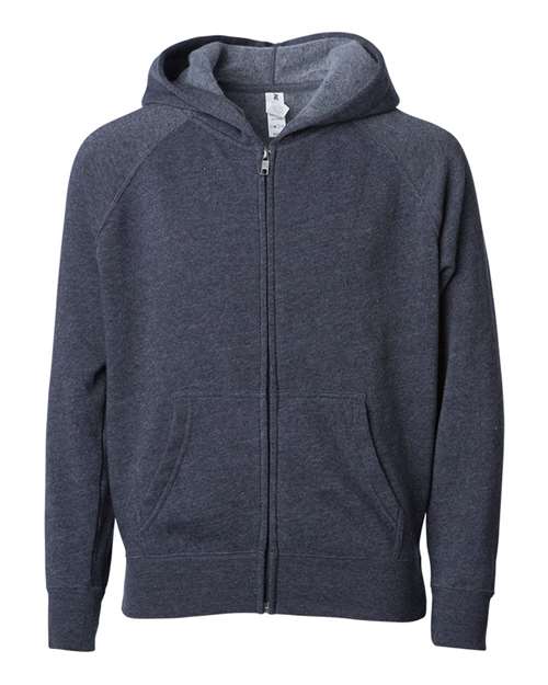 Youth Lightweight Special Blend Raglan Zip Hood - Midnight Front
