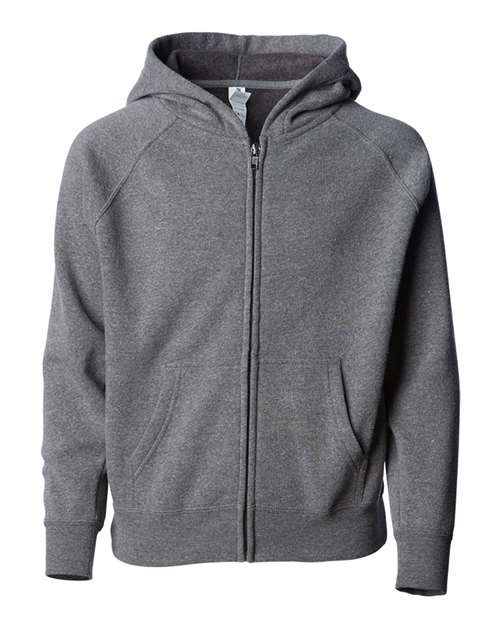 Youth Lightweight Special Blend Raglan Zip Hood - Nickel Front