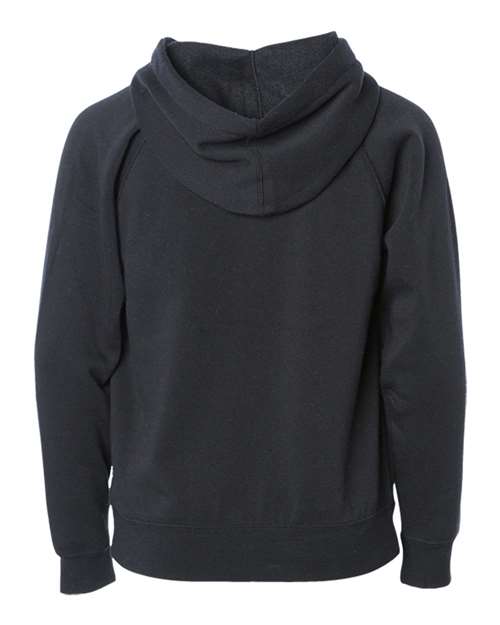 Toddler Lightweight Special Blend Raglan Zip Hood - Black Back