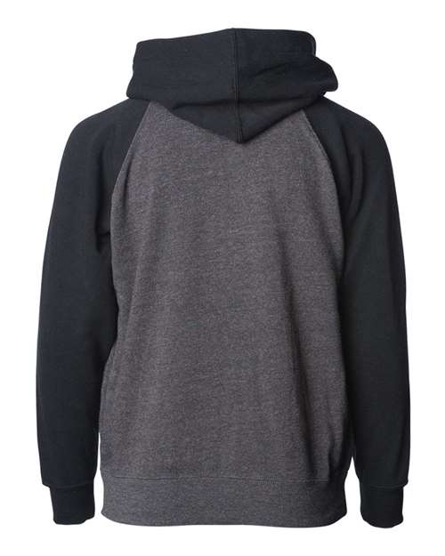 Toddler Lightweight Special Blend Raglan Zip Hood - Carbon/ Black Back