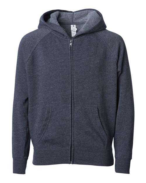 Toddler Lightweight Special Blend Raglan Zip Hood - Midnight Front