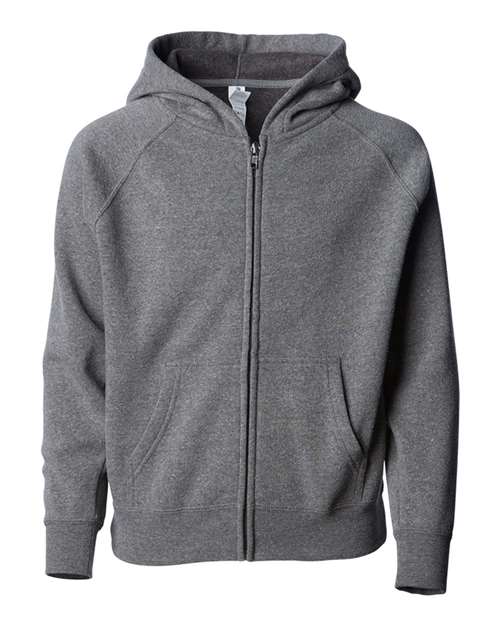 Toddler Lightweight Special Blend Raglan Zip Hood - Nickel Front