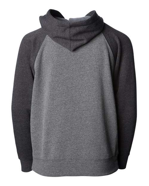 Toddler Lightweight Special Blend Raglan Zip Hood - Nickel/ Carbon Back