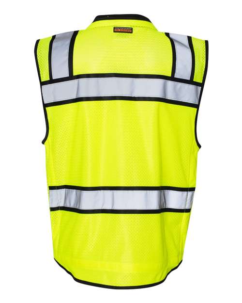 Unisex High-Performance Surveyors Vest - Lime Back