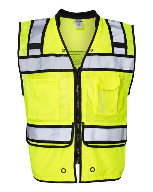 Unisex High-Performance Surveyors Vest - Lime Front