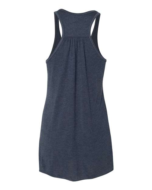 Women's Flowy Racerback Tank - Heather Navy Back