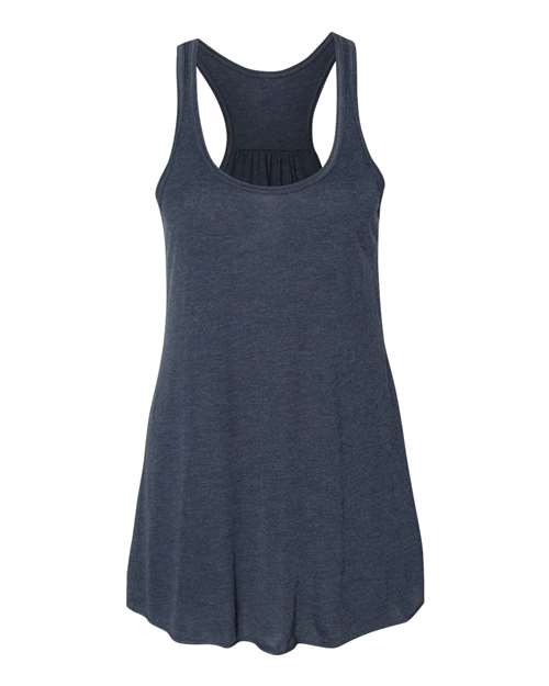 Women's Flowy Racerback Tank - Heather Navy Front