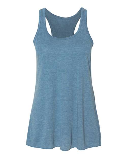 Women's Flowy Racerback Tank - Heather Deep Teal Front