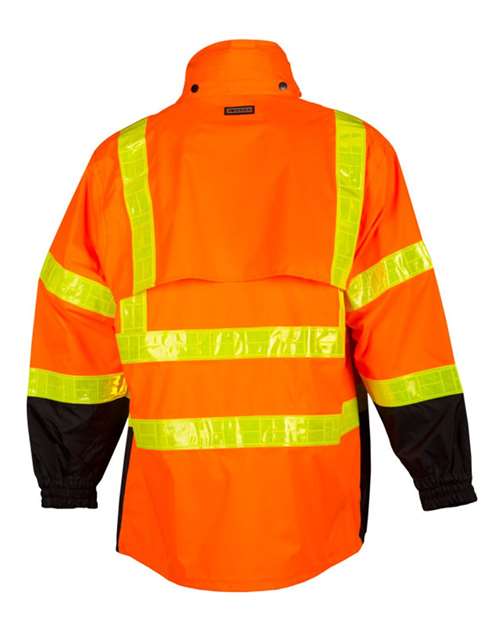 Unisex Storm Stopper Pro Rainwear Jacket - Orange Back