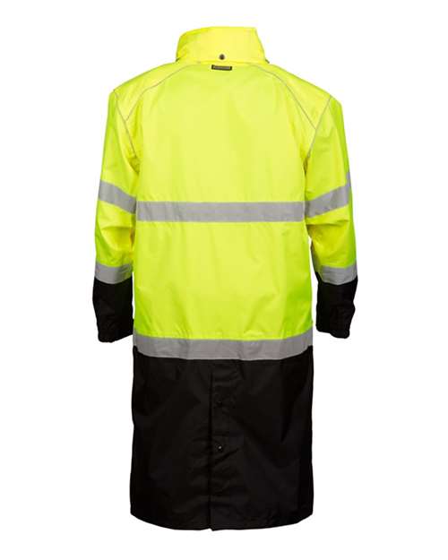 Unisex Premium Brilliant Series® Long Rain Coat - Lime Back