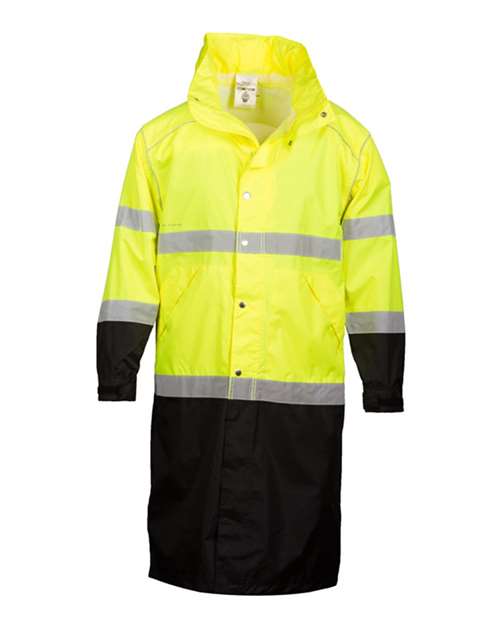 Unisex Premium Brilliant Series® Long Rain Coat - Lime Front