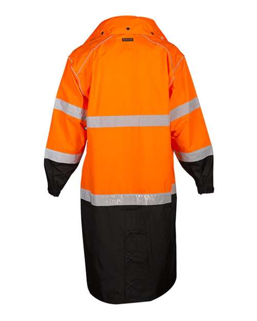 Unisex Premium Brilliant Series® Long Rain Coat - Orange Back
